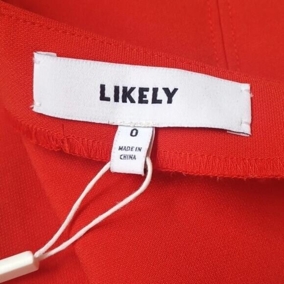 Likely Maisey One Shoulder Mini Dress Scarlet Red Size 0 NWT - Picture 8 of 9